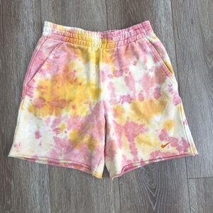 Nike Sportswear Tie Dye Club French Terry Kids Shorts Sz Large FB1337-836 Unisex